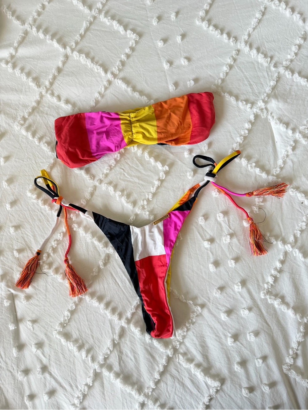 San Lorenzo Bikinis Retro Color Block Reversible Bikini Set